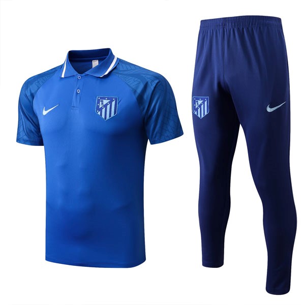 Polo Atletico Madrid Komplett-Set 2022-2023 Blau